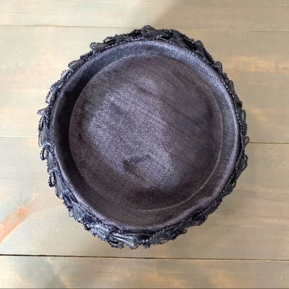 Vintage Union Made Toque Ribbon Wrapped Hat Blue main image 4